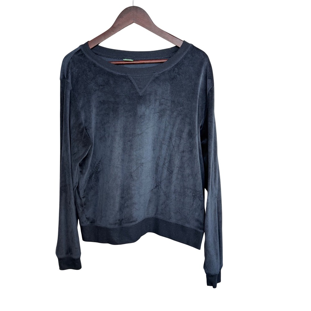 Honeydew‎ Intimates Sweatshirt XL Navy Velour Crew Neck Long Sleeve Loungewear